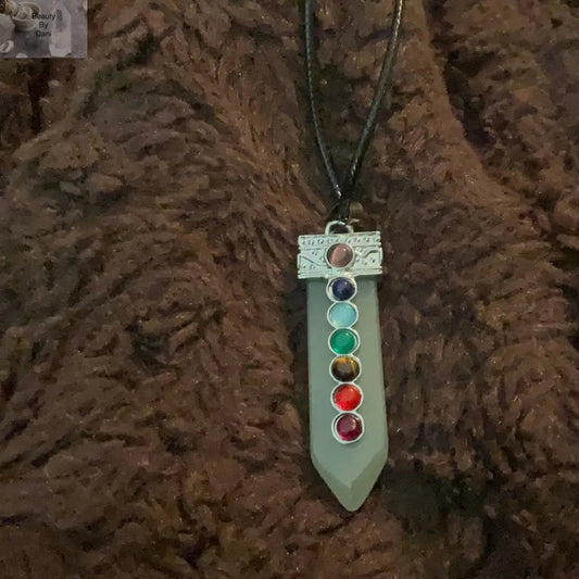 Aventurine Chakra Necklace with 7 Chakra Stones
