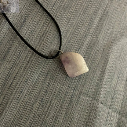 Natural Amethyst Necklace on Leather Cord