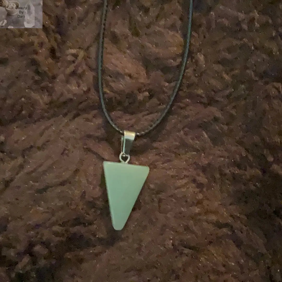 Aventurine Triangle Pendant Necklace